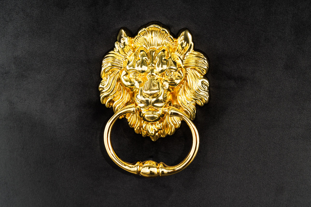 Eleganter Stuhl MODERN BAROCK Samt mit Löwenkopf