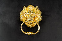 Eleganter Stuhl MODERN BAROCK Samt mit Löwenkopf