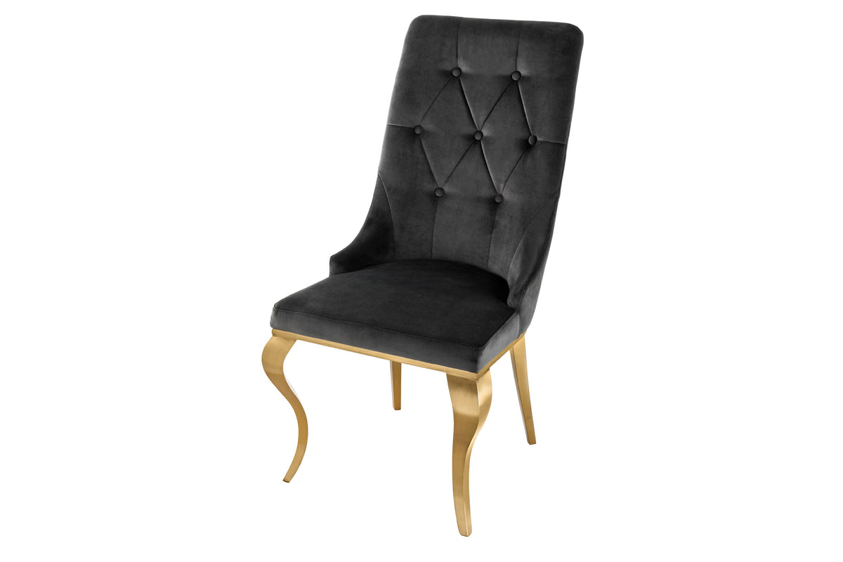 Eleganter Stuhl MODERN BAROCK Samt mit Löwenkopf