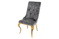 Eleganter Stuhl MODERN BAROCK Samt mit Löwenkopf
