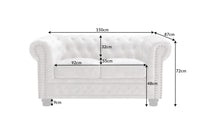 Chesterfield 2er Sofa 150cm Samt 2-Sitzer mit Knopfheftung und Federkern