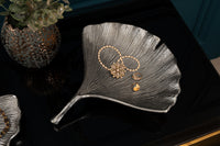 GINKGO Dekorative Schale 33cm handmade Metall