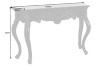 VENICE Elegante Konsole 110cm schwarz matt Barock Design Anrichte handgearbeitet