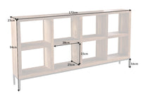 IRON CRAFT Massives Regal 172cm Mangoholz Bücherregal acht Fächer Industrial Design