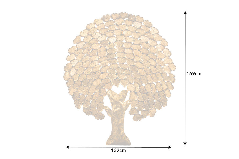 Design Wanddeko TREE OF LIFE XXL 170cm gold Metall handmade Ginkgo