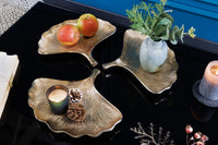 Dekoratives Schalen 3er Set GINKGO 30cm handmade Metall