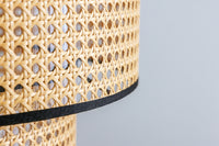 Boho Hängelampe VIENNA 45cm natur schwarz Wiener Geflecht Leuchte