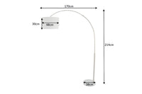 Extendable floor lamp LOUNGE DEAL 210cm metal marble base arc lamp