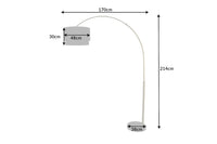 Extendable floor lamp LOUNGE DEAL 210cm metal marble base arc lamp