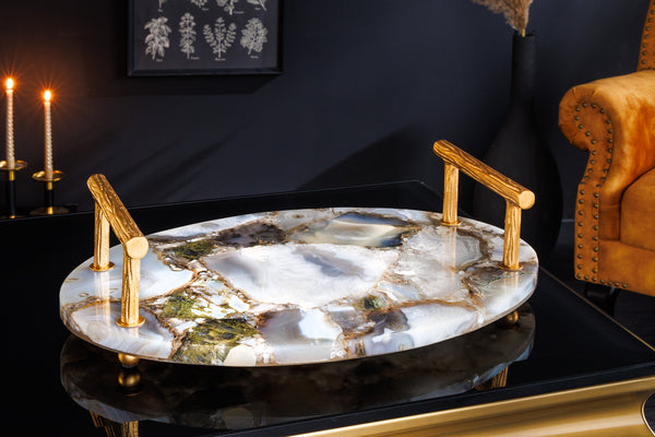 GINKGO Decorative bowl 42cm gold handmade metal