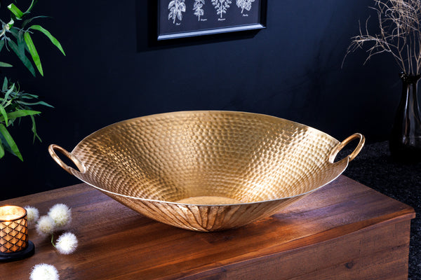 GINKGO Decorative bowl 42cm gold handmade metal