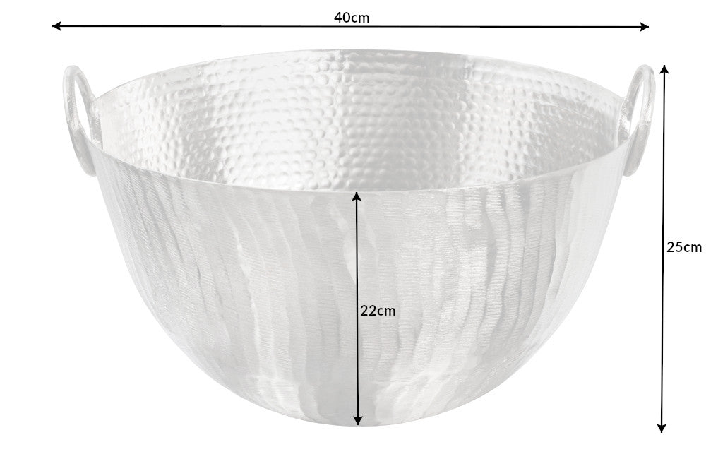 Handgearbeitete Deko Schale ORIENT 40cm Metall Hammerschlag Design