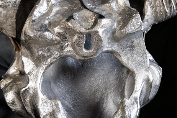 Design Schädel MATADOR 70cm silber Aluminium Wanddekoration
