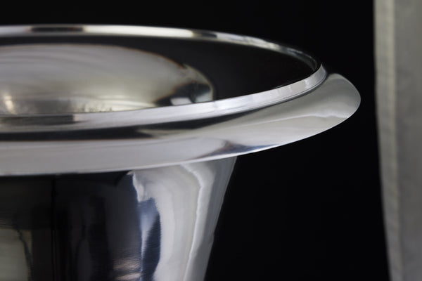 Design Vase GOAL silber Pflanzen Pokal Aluminium