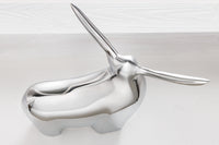 BIG BULL Moderne Skulptur silber Aluminium Dekoration Stierfigur Briefbeschwerer