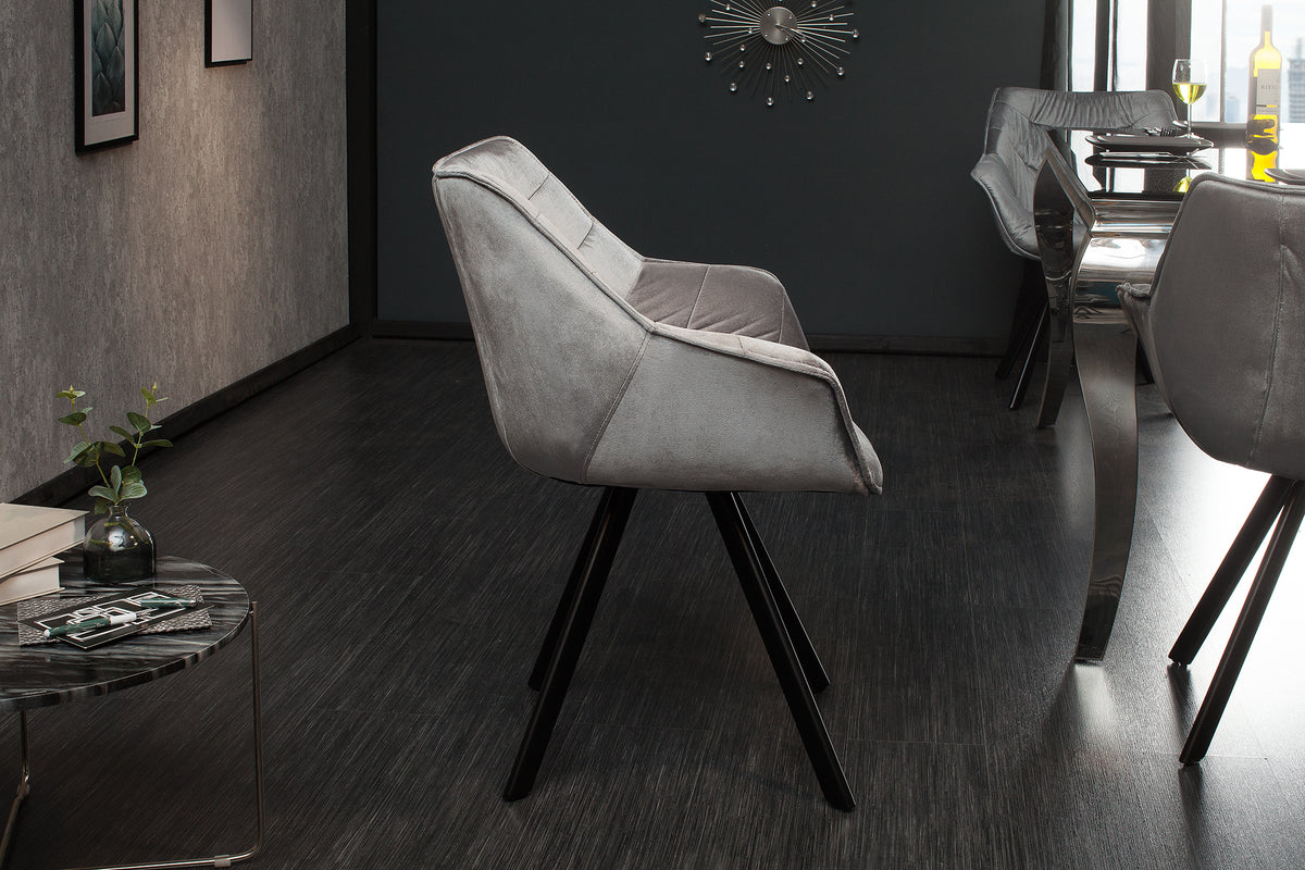 THE DUTCH COMFORT design chair velvet retro style with armrests