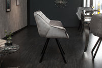 THE DUTCH COMFORT design chair velvet retro style with armrests