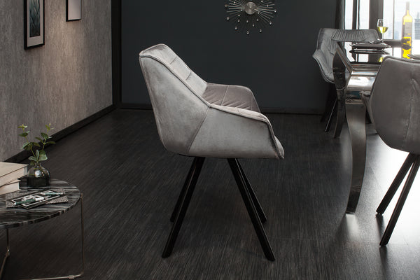 THE DUTCH COMFORT design chair velvet retro style with armrests