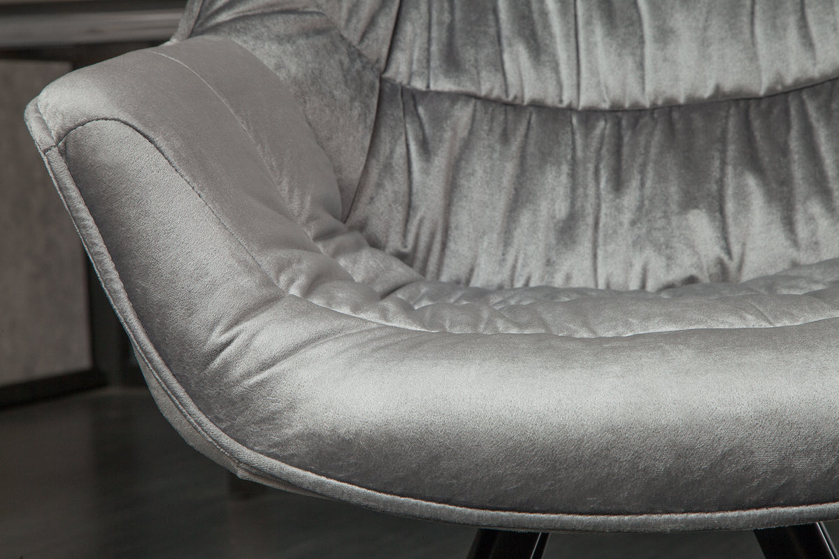 THE DUTCH COMFORT design chair velvet retro style with armrests