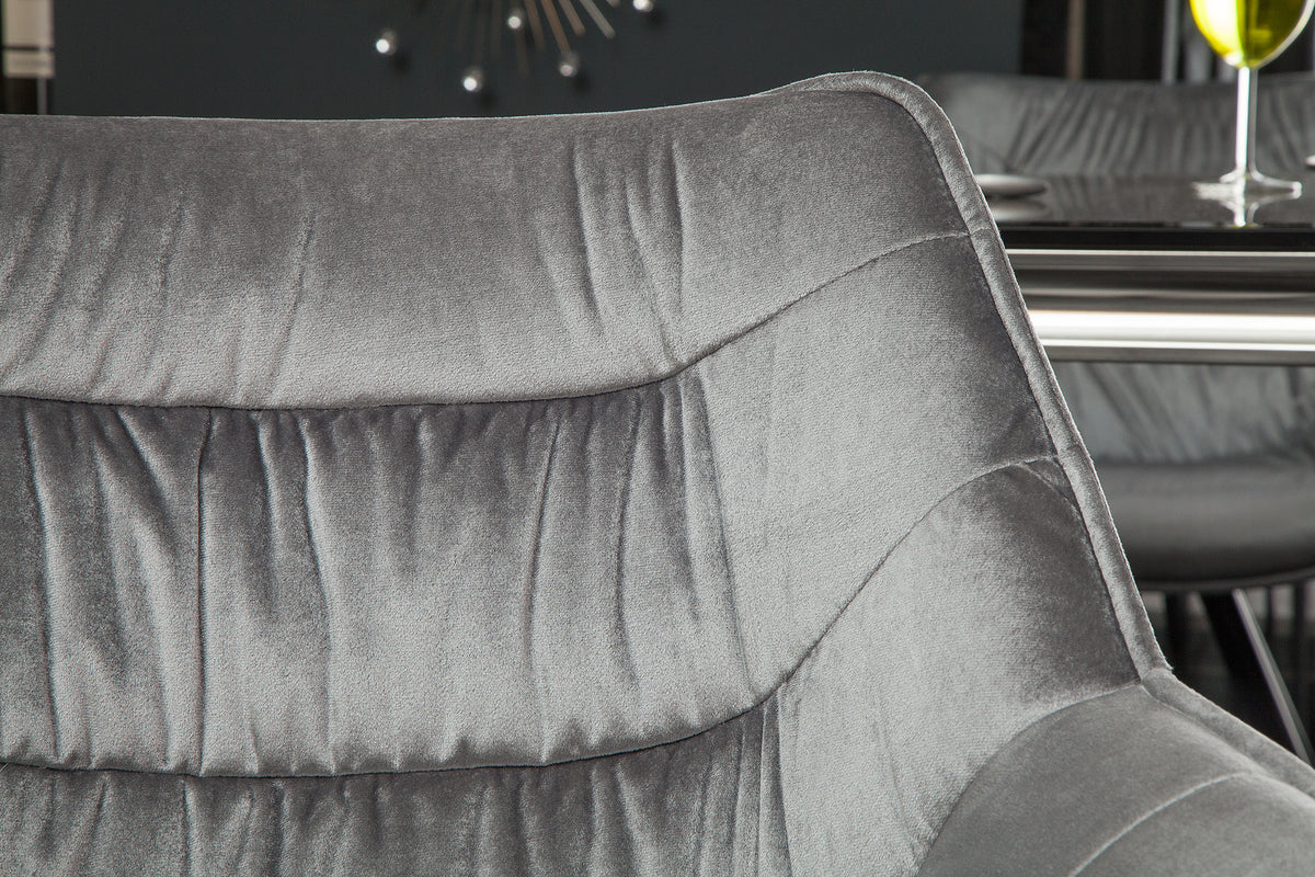 THE DUTCH COMFORT design chair velvet retro style with armrests