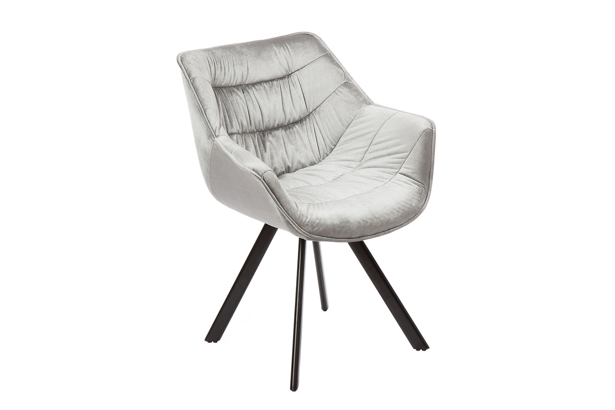 THE DUTCH COMFORT design chair velvet retro style with armrests