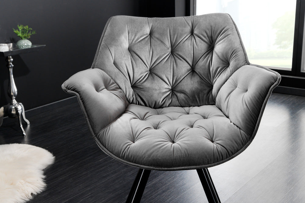 THE DUTCH COMFORT velvet chair with high-quality upholstery and armrest