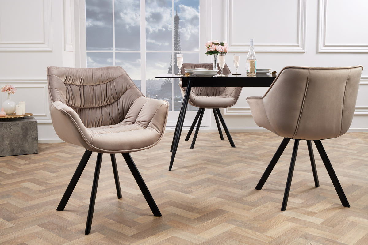 THE DUTCH COMFORT design chair velvet retro style with armrests