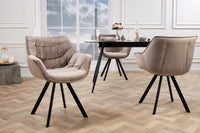 THE DUTCH COMFORT design chair velvet retro style with armrests