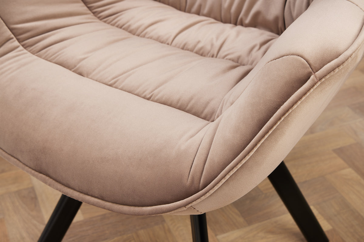 THE DUTCH COMFORT design chair velvet retro style with armrests