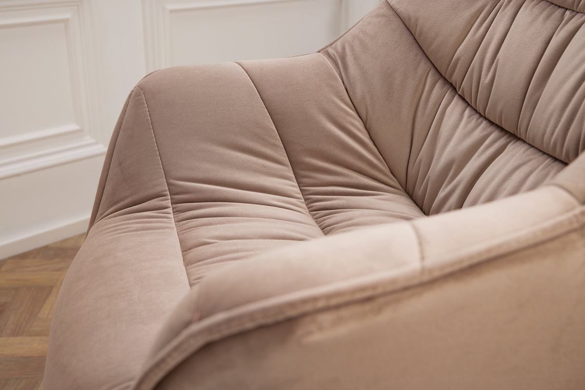 THE DUTCH COMFORT design chair velvet retro style with armrests