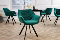 THE DUTCH COMFORT design chair velvet retro style with armrests