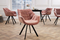THE DUTCH COMFORT design chair velvet retro style with armrests