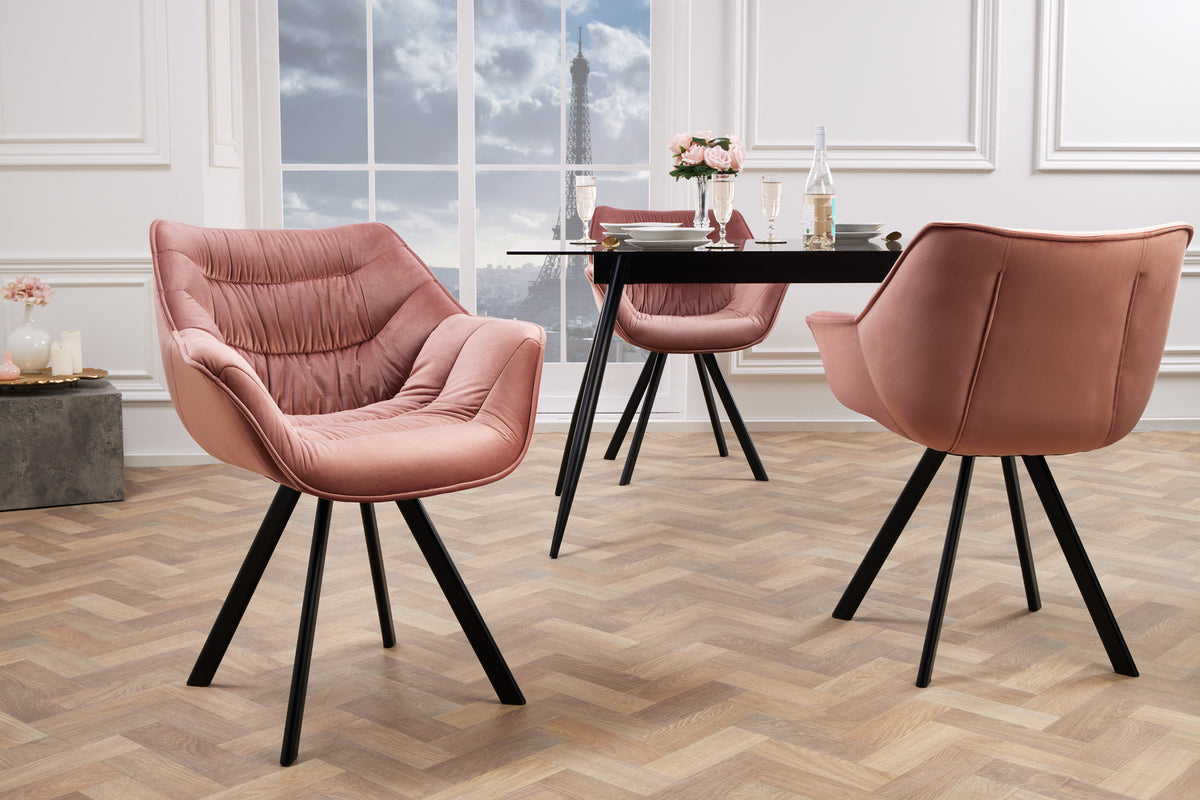 THE DUTCH COMFORT design chair velvet retro style with armrests