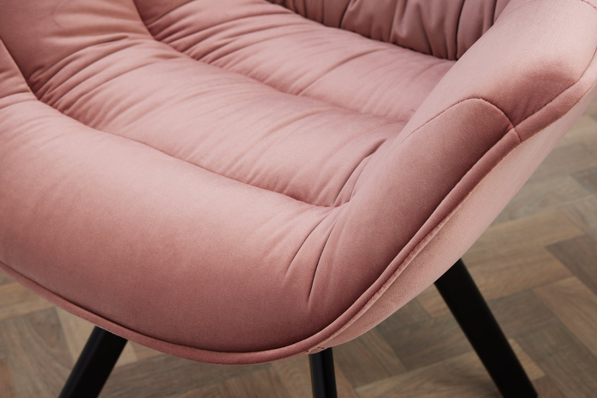THE DUTCH COMFORT design chair velvet retro style with armrests