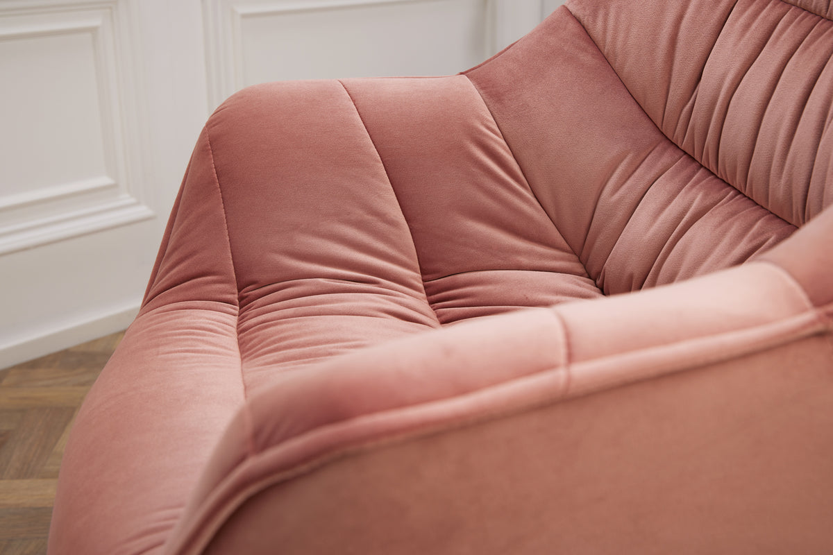 THE DUTCH COMFORT design chair velvet retro style with armrests