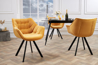THE DUTCH COMFORT design chair velvet retro style with armrests