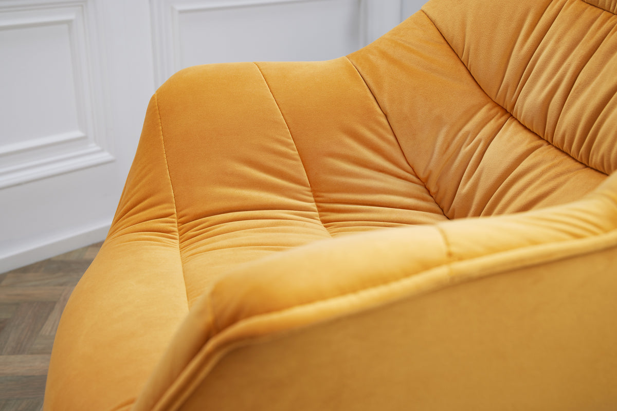 THE DUTCH COMFORT design chair velvet retro style with armrests