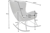 SCANDINAVIA SWING Design Schaukelstuhl Bouclé Sessel schwarz Metall