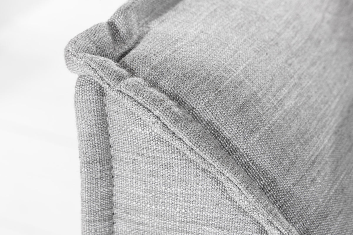 HEAVEN Großes Ecksofa 255cm grau Leinenstoff inkl. Kissen Landhausstil