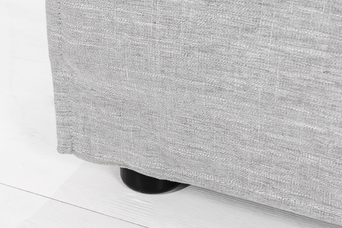 HEAVEN Großes Ecksofa 255cm grau Leinenstoff inkl. Kissen Landhausstil