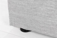 HEAVEN Großes Ecksofa 255cm grau Leinenstoff inkl. Kissen Landhausstil