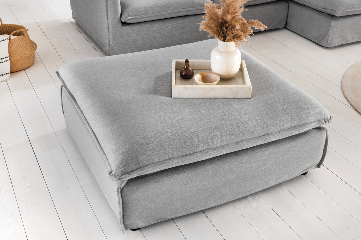 HEAVEN Großer Hussenhocker 100cm Leinenstoff