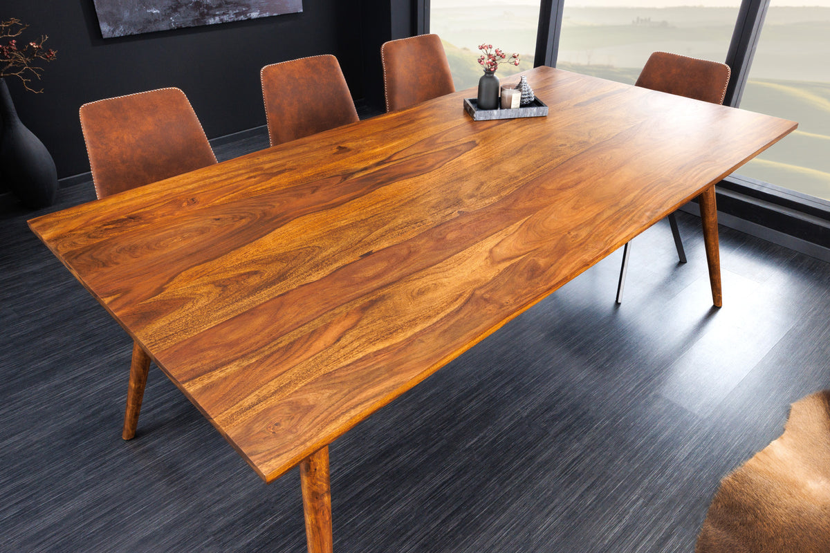 MYSTIC LIVING Massivholz Esstisch 160cm natur Sheesham stone finish Retro-Design