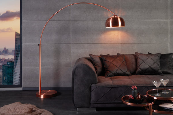 LOUNGE DEAL Ausziehbare Bogenlampe 170-210cm kupfer Stehlampe