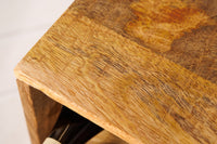 CUBUS Massivholz Weinregal 40cm Mango handmade Beistelltisch