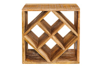 CUBUS Massivholz Weinregal 40cm Mango handmade Beistelltisch