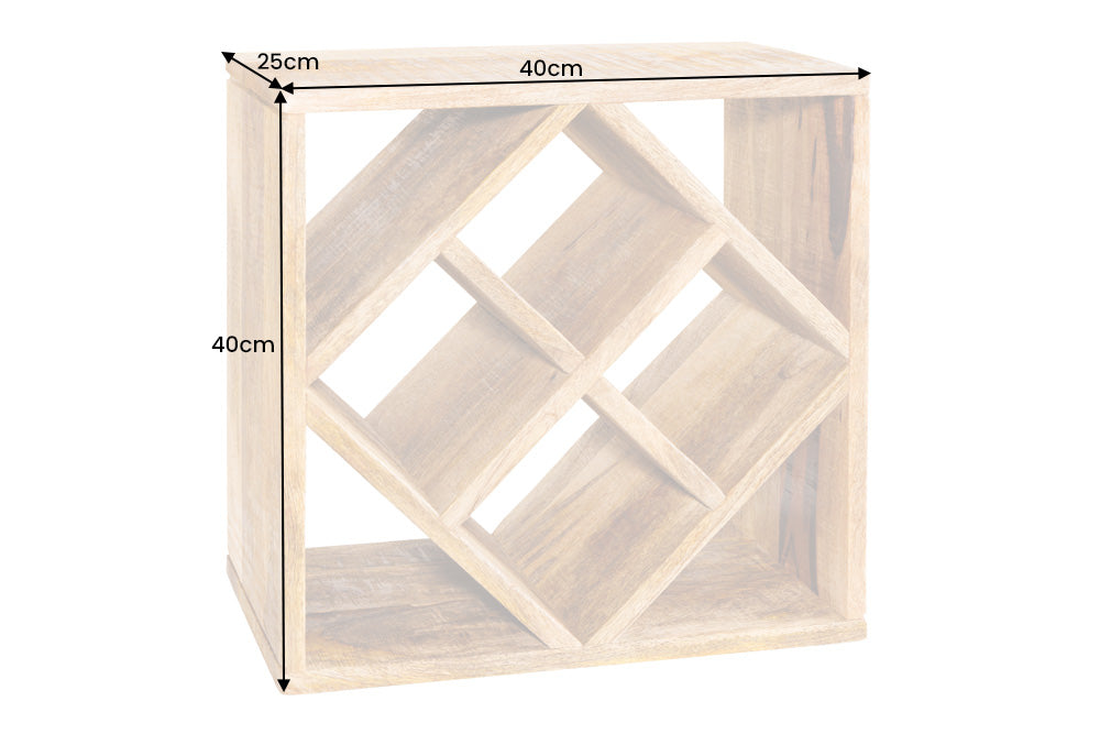 CUBUS Massivholz Weinregal 40cm Mango handmade Beistelltisch