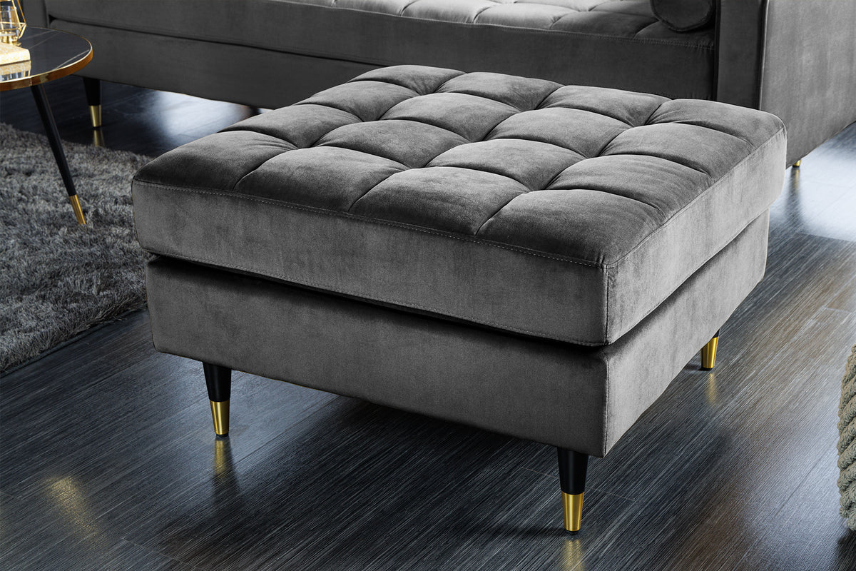 Design Hocker COZY VELVET 80cm altrosa gold Samt Metallfüße