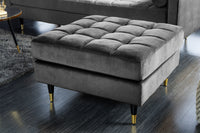 Design Hocker COZY VELVET 80cm altrosa gold Samt Metallfüße