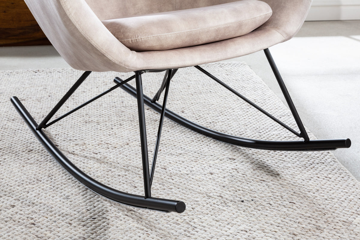 SCANDINAVIA SWING Design Schaukelstuhl Samt Schaukelsessel